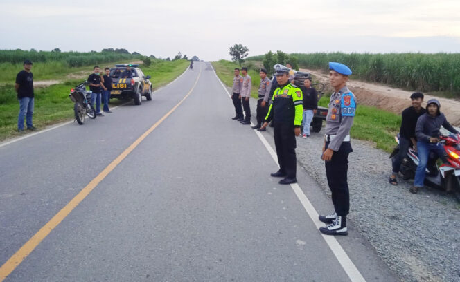 
					Gelar Patroli Cegah Aksi Balap Liar di Jalan Lintas Rawa Jitu PT BNIL, Polsek Banjar Agung Amankan Sepeda Motor