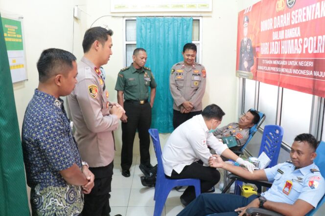 
					Sambut Hari Jadi Humas Polri Ke-73, Polres Tulang Bawang Gelar Donor Darah Serentak